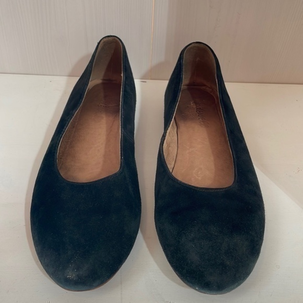 Madewell Black Suede Flats Size 6.5 | Ballet Loafer Slip On Comfort Shoes